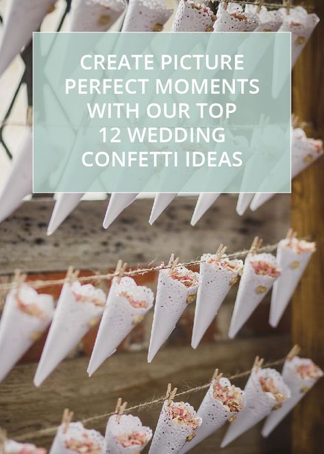 Wedding confetti. Wedding confetti shot. Wedding Confetti ideas. Confetti cones. Wedding planning. Wedding ideas. Confetti ideas. How to get the perfect confetti shot. #weddingconfetti #confetti #confettishot#weddingplanning Confetti At Wedding Throwing, Leave Confetti Wedding, Diy Cone Holder, Bio Degradable Confetti, Confetti Holder Ideas, Popcorn Confetti Wedding, How To Make Confetti Cones, Wedding Confetti Holder, Confetti Containers For Wedding