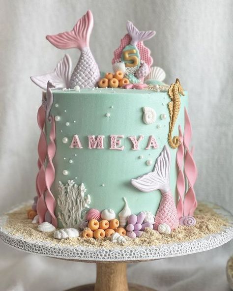 Pratima Reddy on Instagram: "Mermaid Theme Cake ! #mermaidcake #mermaidthemeparty #mermaidcakes #ocdbypratima #ocdbypratimabakes #ocdbypratimahyderabad #hyderabadcakes"