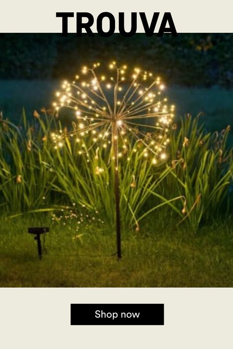 Dandelion Light, Solar Garden Stakes, Outdoor Fairy Lights, Christmas Lighting, Dandelion Flower, Solar Garden, Garden Borders, Solar Lights Garden, Garden Features