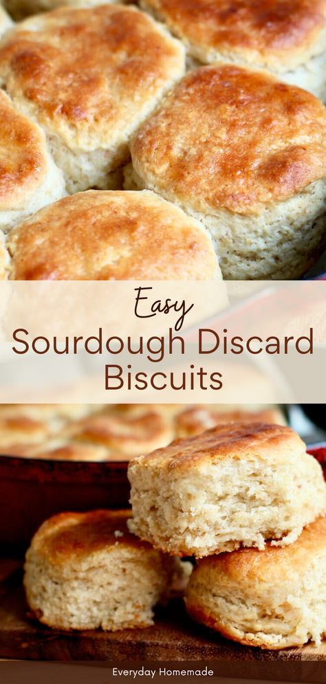 Try these Easy Sourdough Discard Biscuits for a delicious homemade treat! This same-day recipe uses sourdough starter discard and buttermilk to make soft, fluffy biscuits perfect for breakfast, dinner, or a side dish. Quick and easy, they're the best paired with butter or your favorite gravy. Sourdough Discard Biscuits, Discard Biscuits, Homemade Biscuit Recipe, Dough Starter Recipe, Homemade Sourdough Bread Recipes, Sourdough Discard Recipe, Starter Discard Recipes, Homemade Biscuit, Sourdough Biscuits