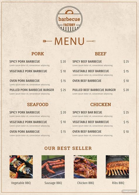 Bbq Menu Design, Free Menu Templates, Bbq Catering, Printable Wedding Menu, Bbq Menu, Sample Menu, Menu Design Template, Restaurant Menu Template, Simple Menu