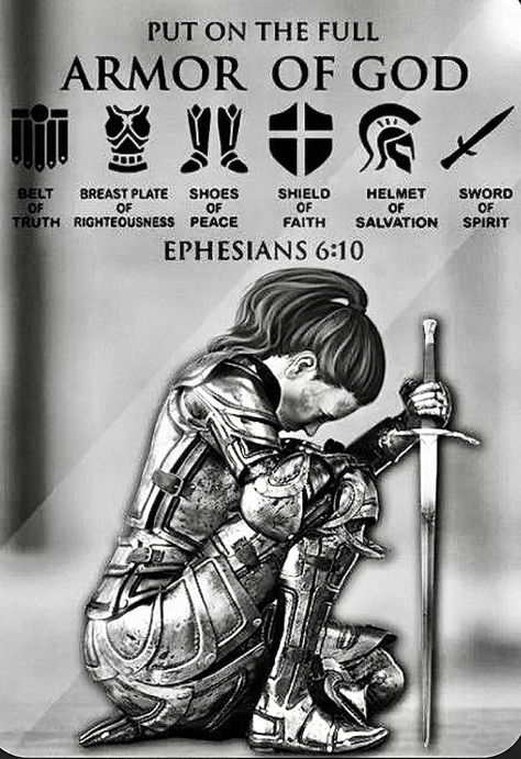 Praying Warrior Tattoo, Ephesians Warrior Tattoo, Warrior Woman Of God Tattoo, Full Armor Of God Woman Tattoo, Armour Of God Tattoo For Women, Armor Of God Tattoo For Women, Warrior Of God Tattoo, Female Warrior Tattoo Sleeve, Armour Of God Tattoo