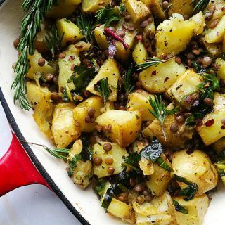 Potato Lentil Recipes, Lentil Bacon Salad, Lentil Potato Salad, Potatoes And Lentils, Potato And Lentil Recipes, Fall Lentil Salad, Warm Lentil Salad Recipes, Lentils And Potatoes Recipe, Lentil And Potato Recipes