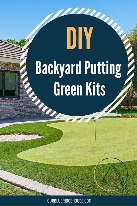 These backyard putting greens are great for outdoors and indoors. Practice golf with these portable golf mats and putting green kits. #famulyfun #familygames #golfing Backyard Chipping Green Ideas, Outdoor Mini Golf, Landscaping Around House, Green Backyard, Golf Mats, Golf Diy, Outdoor Play Areas, Backyard Buildings, Golf Green