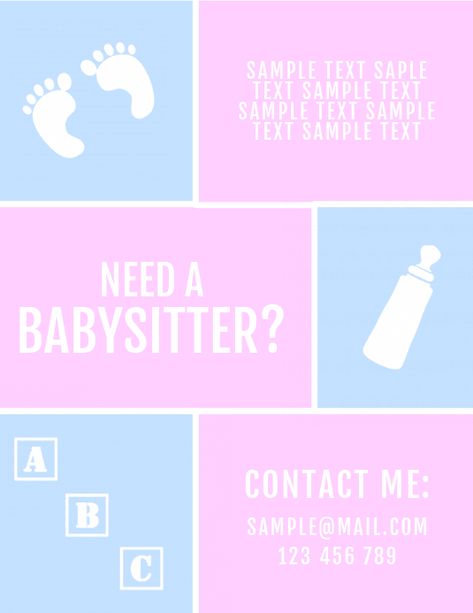 Babysitting Kit, Babysitting Flyers, Invert Colors, Music Flyer, Festival Flyer, Promotional Flyers, Crop Photo, Social Media Planner, Font Setting