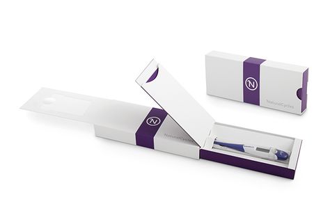 The Natural cycles Thermometer Pack was produced using the Burgopak Medical Devices Slider design.  For Natural cycles we also included an additional opening panel in the device compartment to include a slide in booklet space. This kept the pack clean and uncluttered continuing the brands fresh and professional design throughout the products presentation. Packing Box Design, Packaging Dielines, Natural Cycles, Packaging System, Slider Design, Safety Instructions, Medical Devices, Packing Boxes, Creative Packaging Design