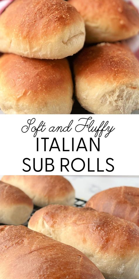 The BEST Italian Sub Rolls {Extra Soft} Hoagie Roll Recipe, Italian Rolls, Italian Bread Recipes, Sub Rolls, Italian Sub, Bread Rolls Recipe, Recipe Italian, Bread Maker Recipes, Homemade Bread Recipes Easy