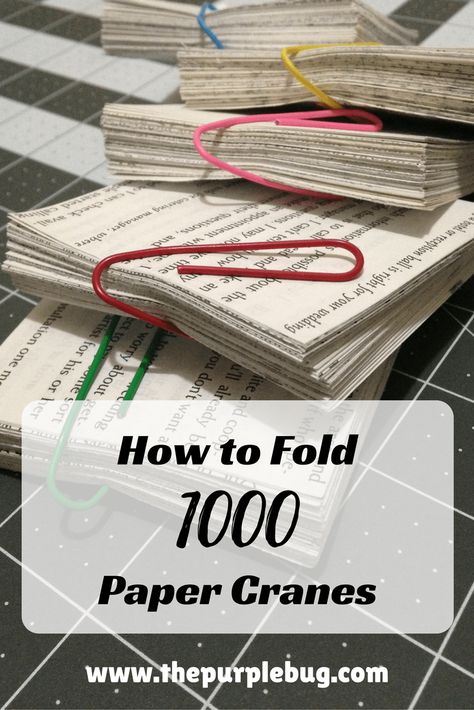 1000 Paper Cranes, 1000 Cranes, Paper Cranes, How To Fold, Origami Crane, Paper Crane, The Purple, A Year, Paper Art