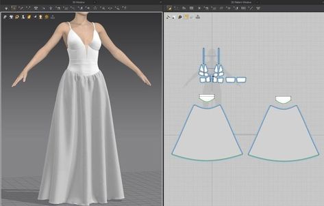 Marvelous Designer Pattern Dresses, Marvelous Designer Pattern, Clothing Design Software, Digital Fashion Design, 3d Clothes, 3d Reference, Clo 3d, 3d Clothing, Basic Pattern