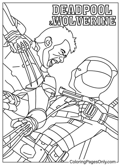 Deadpool coloring pages for kids with 32 unique. #Deadpool_And_Wolverine_Coloring_Pages #Deadpool_And_Wolverine_Sketch #Wolverine_Coloring_Pages #Wolverine_Coloring Deadpool And Wolverine Coloring Pages, Wolverine Coloring Pages, Deadpool Coloring Pages, Wolverine Pictures, Letras Disney, Excited Pictures, Wolverine Poster, Deadpool Drawing, Superhero Images