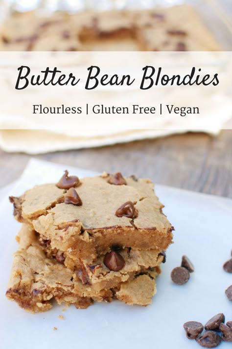 Bean Blondies, Blondies Bars, Slow Cooker Balsamic Chicken, Butter Beans Recipe, Clean Dessert, Blondies Recipe, Peanut Butter Honey, Dairy Free Dessert, Butter Beans