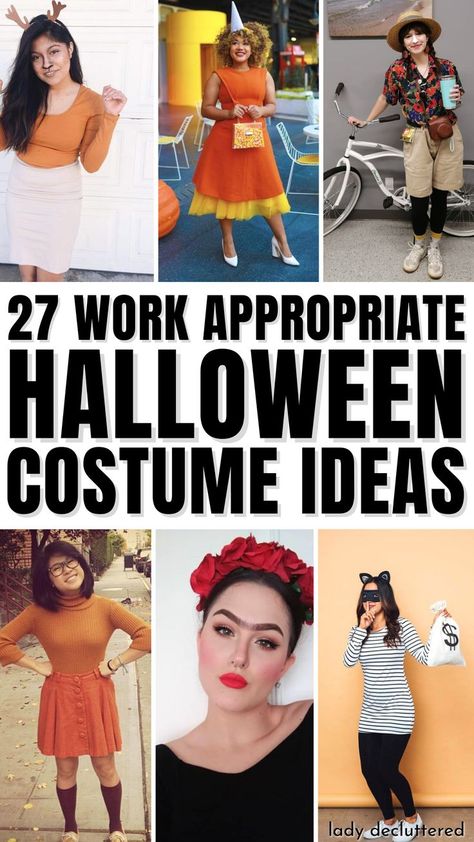 27 Work Appropriate Halloween Costume Ideas Easy Halloween Costumes 2022, Appropriate Halloween Costumes, Work Appropriate Costumes, Diy Adult Halloween Costumes, Work Appropriate Halloween Costumes, Office Halloween Costumes, Costumes For Work, Easy Halloween Costumes For Women, Quick Halloween Costumes