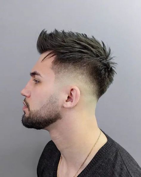 Trendsetting Faux Hawk Styles for Every Man's Aesthetic Hawk Fade Haircut, Men's Short Haircut, Fade Faux Hawk, Faux Hawk Haircut, Faux Hawk Men, Hawk Haircut, Short Faux Hawk, Mohawk Updo, Well Groomed Beard