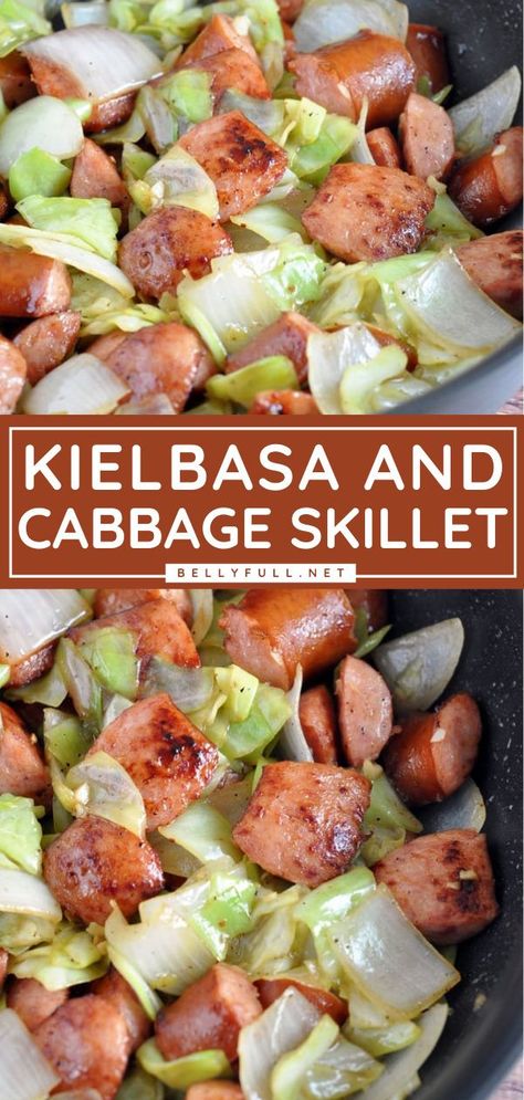 Keilbasa And Cabbage, Kielbasa Cabbage, Cabbage Skillet, Resep Koktail, Kielbasa And Cabbage, Kielbasa Recipes, Skillet Dishes, Monthly Planning, Healthy Weeknight Dinners