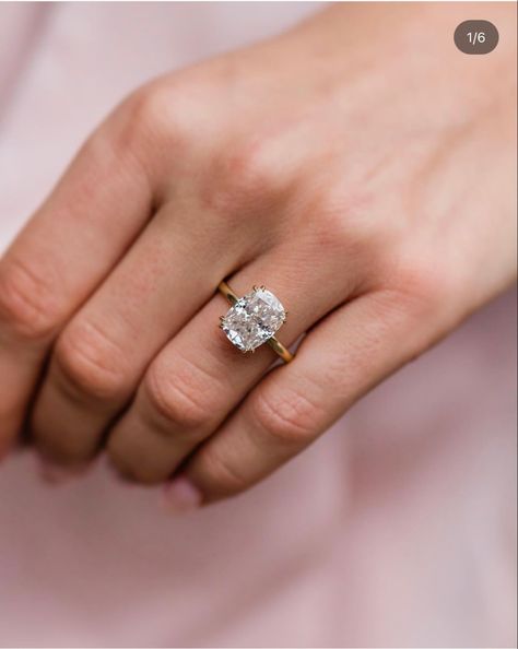 Heirloom Cushion-cut Single Diamond Wedding Ring, Elongated Old Mine Cut Engagement Ring, Timeless Cushion Cut Lab-grown Diamond Ring, Antique Cushion Cut Ring With Single Cut Diamonds, Old Mine Cushion Cut Engagement Ring, White Heart Emoji, Ring Cuts, Cushion Cut Diamond Ring, Elongated Cushion