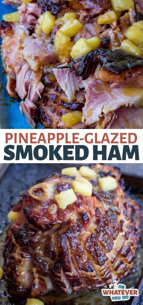 Pineapple-Glazed Smoked Ham Honey Ham Glaze Recipe, Smoked Ham Recipe, Maple Glazed Ham, Heathly Recipes, Ham Glaze Brown Sugar, Pork Meals, Pineapple Glaze, Ham Glaze Recipe, Honey Glazed Ham