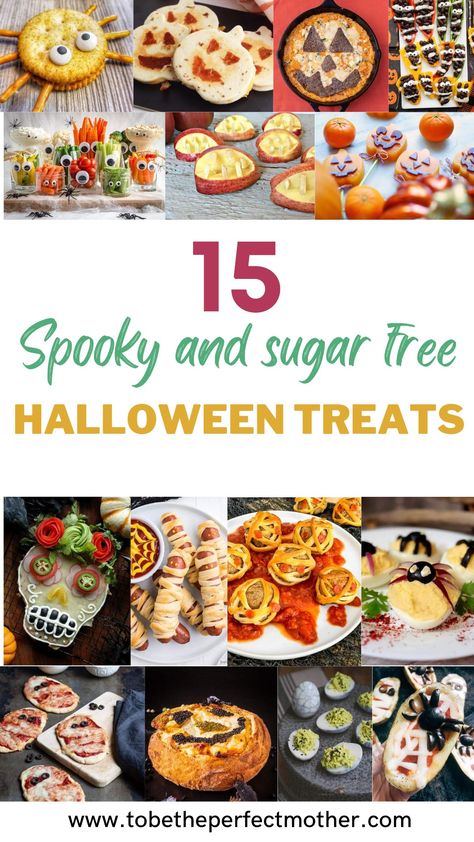 15 spooky and sugar free Halloween treats Healthy Halloween Classroom Snacks, Healthy School Halloween Snacks, Healthy Spooky Treats, Ww Halloween Recipes, High Protein Halloween Treats, Halloween Treats For Diabetics, Halloween Healthy Snack Ideas, Health Halloween Snacks, Low Cal Halloween Treats