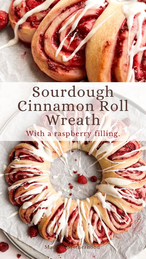 Sourdough Raspberry Roll Wreath, Sourdough Berry Sweet Rolls, Sourdough Berry Rolls, Sourdough Cranberry Bliss Bars, Red Velvet Cinnamon Rolls Sourdough, Sourdough Desserts For Thanksgiving, Raspberry Cream Cheese Sourdough, Sourdough Raspberry Cinnamon Rolls, Raspberry Chocolate Sourdough Bread