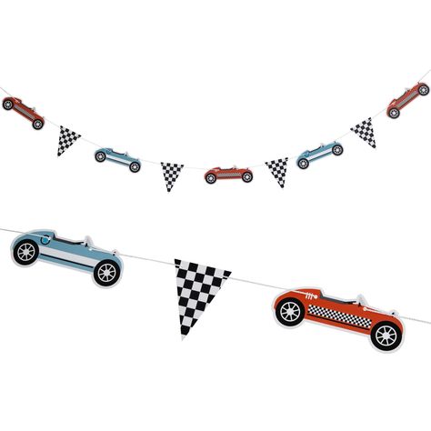 PRICES MAY VARY. RETRO DESIGN - This vintage racing themed garland is perfect for birthday parties, It consists of vintage red and blue racing cars and black and white checked flags, The perfect birthday banner for racing enthusiasts. RACING THEME DECORATION - Decorate your walls, rooms, game rooms and any place you like with this retro and passionate racing banner, Welcome guests home, It's perfect for baby showers, birthday parties and racing themed parties, This banner will add joy and passio Race Car Birthday Decorations, Retro Race Car, Vintage Race Car Party, Race Car Party Decorations, Two Fast Birthday, Boys Birthday Party Decorations, Boy Birthday Decorations, Car Birthday Theme, Race Party