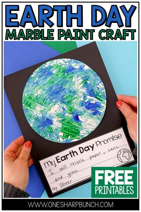 Celebrate Earth Day with this one-of-a-kind marble painted Earth Day craft for Preschool, PreK, Kindergarten and 1st Grade students! After creating their Earth painting, the students will write a promise to protect the Earth. This Earth craft pairs well with any of your favorite Earth Day books, Earth Day activities and Earth Day poems! Grab the "Earth Day Promise" writing prompt for FREE! Earth Week Preschool, Earth Day Preschool Activities, Earth Day Poems, April Preschool, Earth Day Craft, Earth Activities, Painted Earth, April Activities, School Age Activities