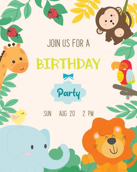 Personalized School Supplies Labels, Birthday Party Invitation Card, Happy Birthday Illustration, Animal Theme Birthday, Mermaid Theme Birthday Party, Diy Drawing, Birthday Illustration, Happy Birthday Posters, Elephant Theme