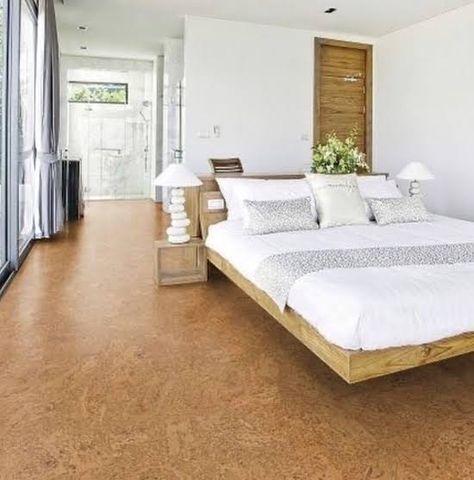 Natural Cork Flooring, Cork Floor, White Beadboard, Flooring Bedroom, Cork Tiles, Glass Extension, Basement Renovation, Bedroom Redo, Cork Wall