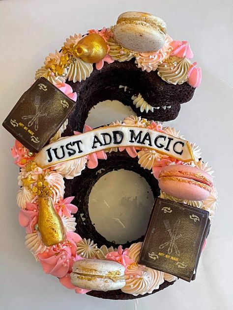 Just Add Magic Theme Birthday Party, Just Add Magic Cake, Just Add Magic Birthday Party Ideas, Magic Theme Cake, Six Birthday Cake, Potions Party, Sixth Birthday Cake, Potion Party, Witch Birthday