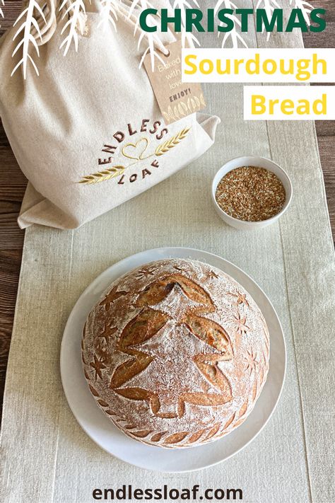 Christmas Tree Spelt Sourdough Bread Bread As Gifts Holidays, Christmas Shaped Sourdough, Sourdough Bread Designs Christmas, Sourdough Wrapping Ideas, Bread Gift Basket Ideas, Wrapping Sourdough Bread For Gifts, Sourdough Bread Gift Packaging, Gifting Sourdough Bread, Bread Wrapping Ideas