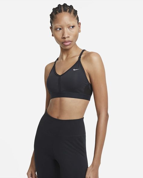 Nike Indy Women's Light-Support Padded V-Neck Sports Bra. Nike.com Nike Images, Sport Nike, Nike Outlet, Top Nike, Strappy Sports Bras, Best Gym, Nike Sports Bra, Nike Sports, Hot Yoga