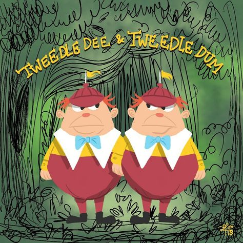 Dee and Dum | by Stefanny Harya  #aliceinwonderland #tweedledee #tweedledum #drawing #disney #autodesksketchbook #digitalart #fanart Tweedle Dee Tweedle Dum, Drawing Disney, Tweedle Dum, Tweedle Dee, Animal Illustrations, Lewis Carroll, Animal Illustration, Live Action, Alice In Wonderland