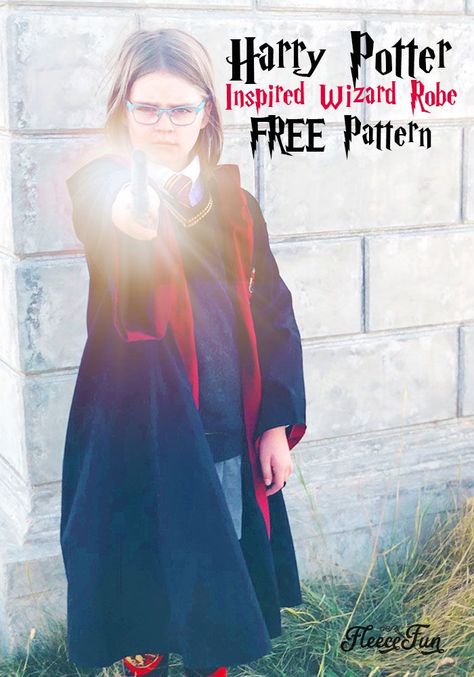 This Harry Potter Robe Pattern Free is perfect for your little Hogwarts Student. With step by step instructions and pictures so easy, even a muggle could understand them. Download the free sewing pdf pattern so your little wizard or witch can be ready for the sorting hat. Harry Potter Robe Pattern, Robe Pattern Free, Harry Potter Robes, Hogwarts Student, Sewing Pdf Pattern, Wizard Robes, Hogwarts Christmas, Harry Potter Cosplay, Parties Ideas