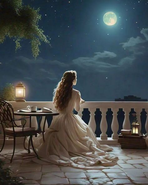 All i ever do is stare at the moon & feel emotions 🍂💜 Woman In Moonlight, Relaxation Pictures, Feel Good Wallpaper, Cute Dp For Instagram, Moon Woman Art, Long Distance Relationship Drawings, Emotions Aesthetic, Mother Aesthetic, A Wallpaper Letter Love