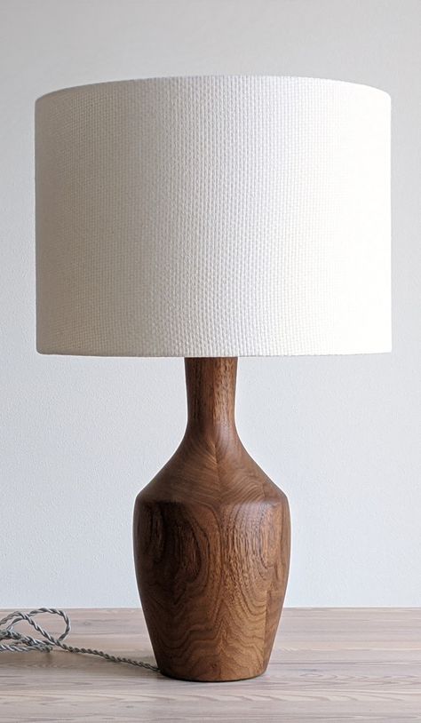 Wood Lampshade, Wooden Base Table Lamp, Wooden Lamp Shade, Wooden Bedside Lamp, Wood Turned Lamp, Wooden Table Lamp, Wood Table Lamp, Wooden Lamps, Bedside Table Lamp