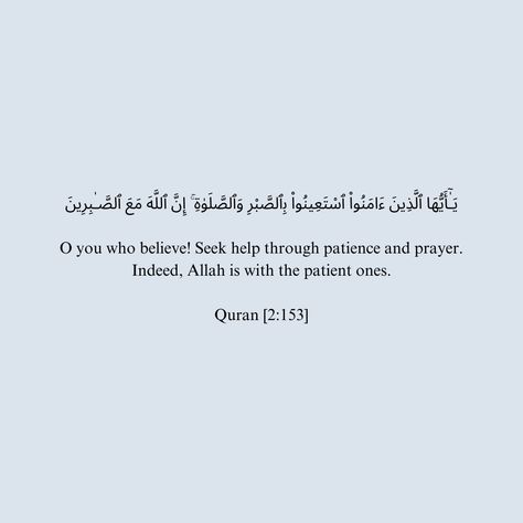 #islam #imaan #muslim #quran #quranverses #quranayat #surah #surahbaqarah #lessonsfromthequran #deen #quotes #faith #reminder #patience Quran About Patience, Quran Patience, Patience Islam, Guidance Quotes, Patience Quotes, Quotes Faith, Muslim Quran, Almighty Allah, Quran Translation