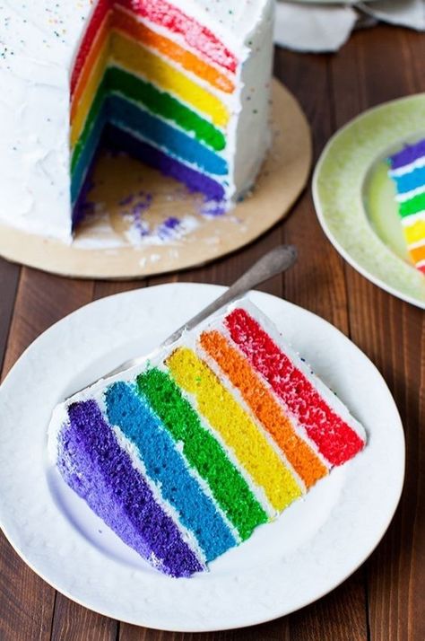 Rainbow Recipes, Rainbow Cake Recipe, Rainbow Themed Birthday Party, Rainbow Desserts, Friends Cake, Rainbow Food, Rainbow Birthday Party, Rainbow Baby Shower, Rainbow Theme