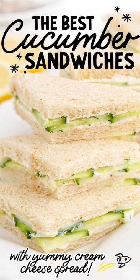 Best Cucumber Sandwiches, Sandwich Grinder, Tiktok Sandwich, Grinder Sandwiches, Party Sandwiches Recipes, Tea Party Sandwiches Recipes, Cucumber Sandwiches Recipes, Cucumber Tea Sandwiches, Cream Cheese Sandwiches