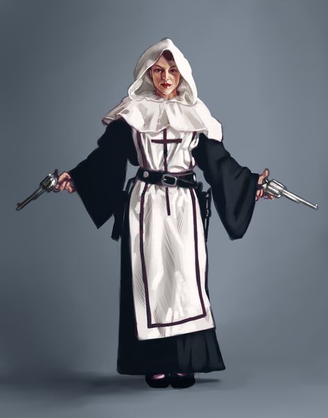 Dnd Nuns, Nun Outfit Drawing, Outfit Drawing Reference, Nun Outfit, Nun Costume, Outfit Drawing, Stock Photos Funny, Game Character Design, Reference Poses