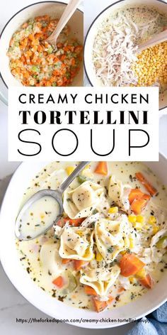 830 Dinner Recipes ideas in 2022 | recipes, cooking recipes, cooking Creamy Chicken Tortellini Soup, Creamy Chicken Tortellini, Chicken Tortellini Soup, Chicken Tortellini, Chicken Tender, Tortellini Soup, Cheese Tortellini, Easy Soups, Delicious Dinner