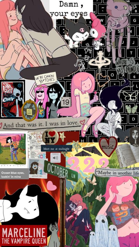 Adventure Time Wallpaper Bubbline, Marceline X Bubblegum Wallpaper, Marcy And Pb, Marceline And Princess Bubblegum, Land Of Ooo, Marceline And Bubblegum, Adventure Time Characters, Jelly Wallpaper, Marceline The Vampire Queen