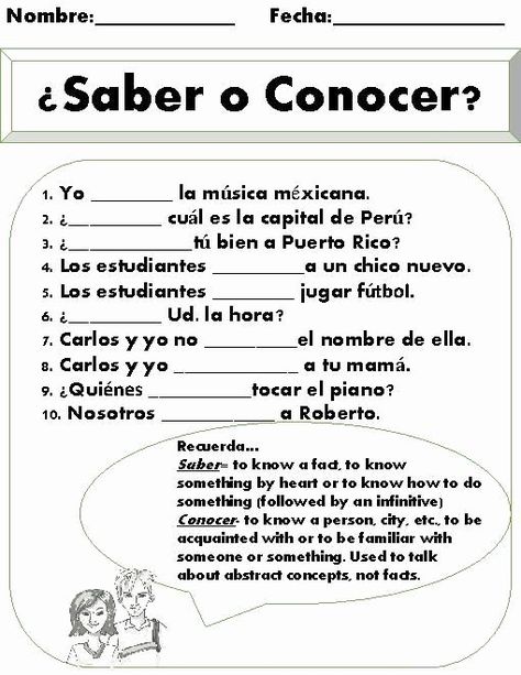 9 best images about Saber vs conocer on Pinterest Evaluating Algebraic Expressions, Spanish Worksheets, Spanish Lesson Plans, High School Spanish, Spanish Verbs, Algebraic Expressions, Spanish Grammar, Spanish 1, Math Words