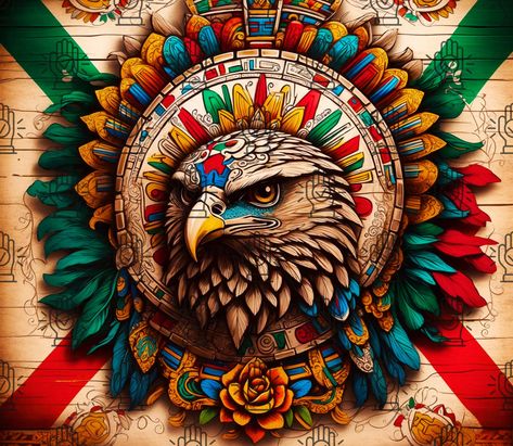 Mexican Catholic Art, Aztec Tumbler, Mexican Restaurant Decor, Eagle Png, Mexican Eagle, Very Beautiful Images, Flag Tumbler, Tiger Artwork, Frog Pictures