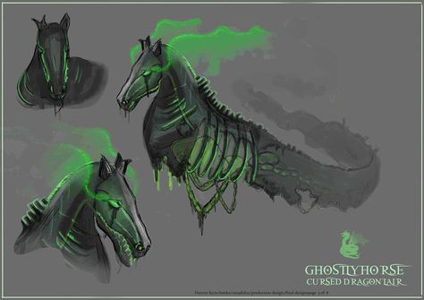 Ghost Horse Art, Skeleton Horse Fantasy Art, Ghost Horse Drawing, Feywild Creatures, Kelpie Art, Dnd Fairy, Ghost Armor, Horse Base, Ghost Horse