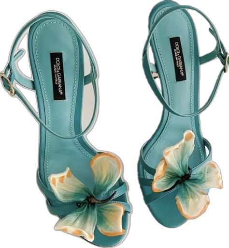 Blue Flower Heels, Butterfly Heels, Flower Heels, Flower Vintage, Blue Heels, Dolce E Gabbana, Blue Flower, Vintage Flowers, Blue Flowers