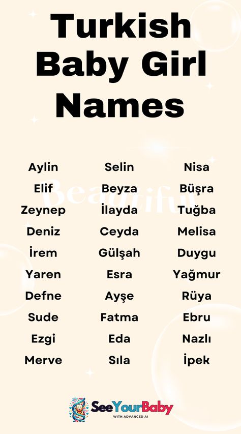 These Turkish baby girl names are elegant and full of grace. Perfect for parents wanting a name that carries deep cultural roots. Turkish Girl Names, Turkish Names, Names Generator, Fantasy Writing, Names Ideas, Book Writing Inspiration, Name Generator, Cute Names, Book Writing