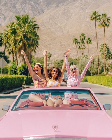 Lime Ricki on Instagram: "When you find out our Palm Springs collection is finally MARKED DOWN! 🎉 Yep, that’s right—all things Palm Springs are 25% OFF! Head to limericki.com quick because things are gonna go FAST 🌸🚗💨✨ In store & online. No code needed." Palm Springs Retro, Palm Springs Outfit, Palm Springs Aesthetic, Red Convertible, Almaty Kazakhstan, Desert Chic, Spring Photoshoot, Pink Desert, Palm Spring