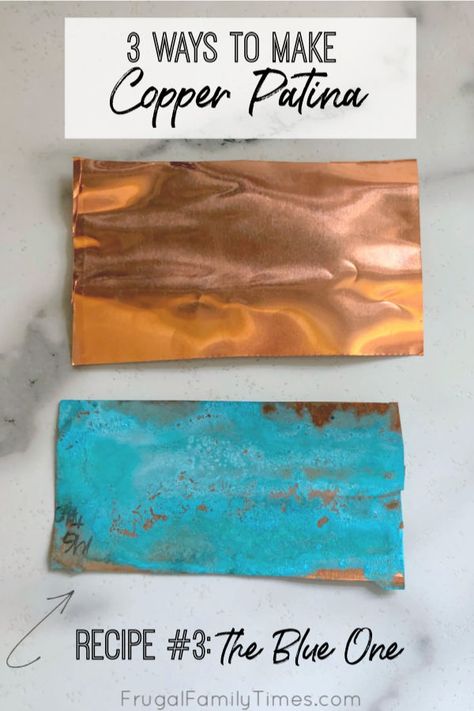 Metal Patina Diy, Blue Patina On Copper, How To Patina Copper Diy, Patina Copper Diy, How To Oxidize Copper, Copper Leaf Art, How To Patina Metal, Enamel On Copper, Copper Sheet Art