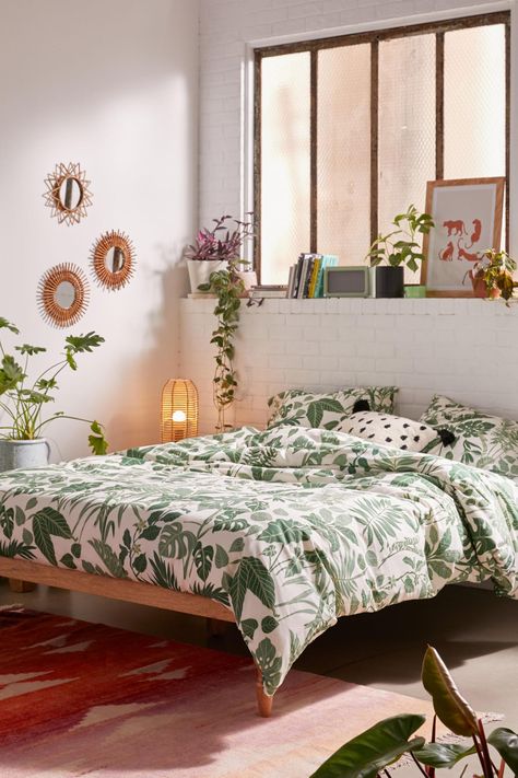 Room Air Purifier, Wash Pillows, Green Bedroom, Bedroom Green, Bedroom Collection, Room Inspiration Bedroom, Room Ideas Bedroom, Green Pattern, Duvet Sets