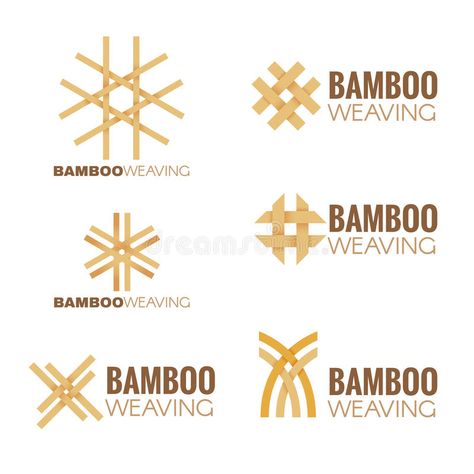 The Bamboo weaving logo vector set design stock illustration Weaving Logo, Logomark Design, Maori Patterns, Bamboo Architecture, Fabric Patterns Design, Graphic Projects, Design Theory, Bamboo Weaving, Bamboo Design