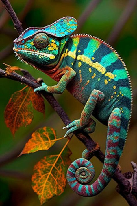 Exotic Animals Art, Panther Chameleon, Colorful Lizards, Regard Animal, Chameleons, Download Poster, Colorful Animals, Reptiles And Amphibians, Lizards