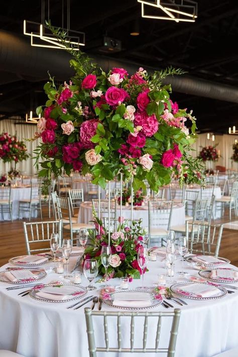 Fuchsia Wedding Decorations, Hot Pink Wedding Flowers Centerpieces, Fushia Quinceanera Decorations, Fushia Wedding Decor, Magenta Quinceanera Theme, Magenta Wedding Decorations, Magenta Wedding Theme, Fuchsia Wedding Theme, Hot Pink Wedding Flowers